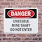 Signmission Unstable Mine Shaft Do Not Enter Danger Sign, Plastic, 10in W x 7in L, 2PK OS-2PACK-DS-P-710-L-2486 - alternate 4